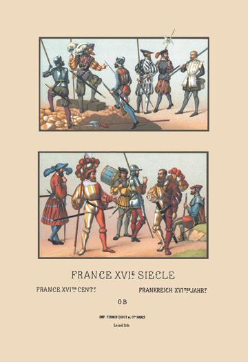 French Military Costumes, 1520-1555 20x30 poster