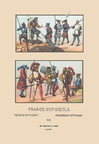 French Military Costumes, 1520-1555 20x30 poster