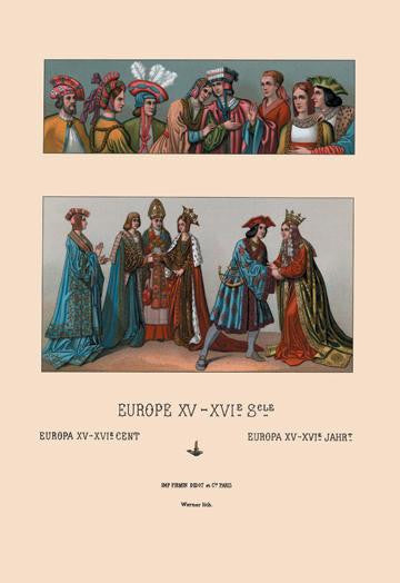 An Assortment of Fifteenth Century French Costumes 20x30 poster