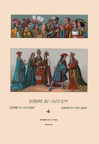 An Assortment of Fifteenth Century French Costumes 20x30 poster