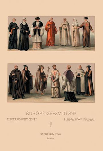 Clerical Costumes of the Fifteenth Through Eighteenth Centuries 20x30 poster