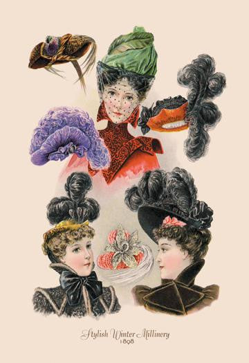 Stylish Winter Millinery 20x30 poster