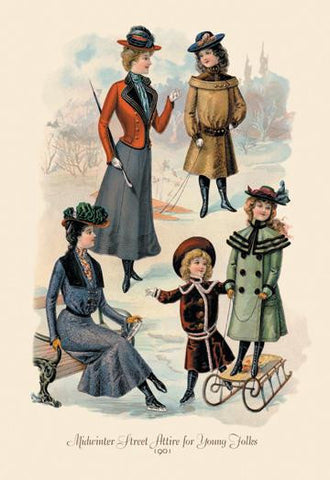 Midwinter Street Attire for Young Folks 20x30 poster