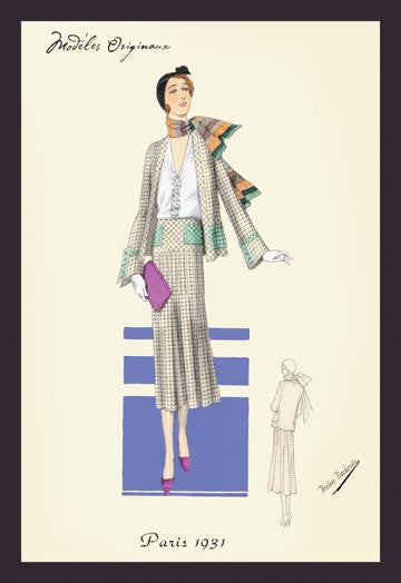 Stylish Daytime Suit and Scarf 20x30 poster