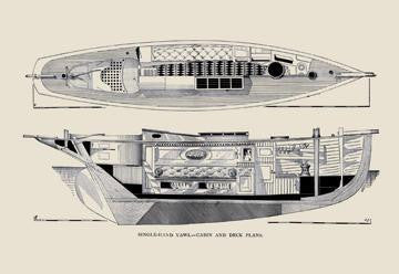 Single-Hand Yawl Cabin & Deck 20x30 poster