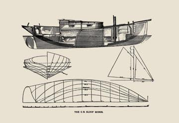 C.B. Sloop Midge 20x30 poster