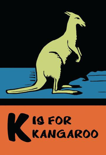 K is for Kangaroo 20x30 poster