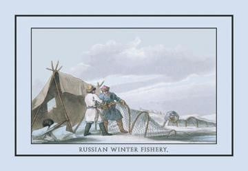 Russian Winter Fishing 20x30 poster