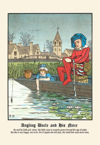 Angling Uncle and His Niece 20x30 poster