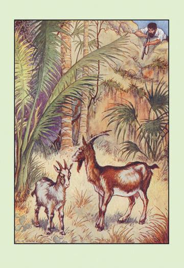 Robinson Crusoe: Having No Victuals to Eat, I Killed a She-Goat 20x30 poster