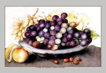 A Dish of Grapes and Peaches 20x30 poster