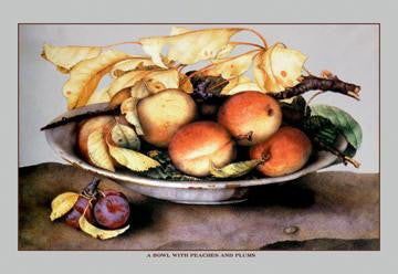 A Bowl with Peaches and Plums 20x30 poster