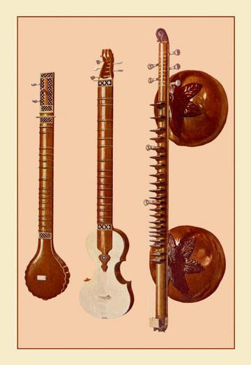 Sitars and Vina 20x30 poster