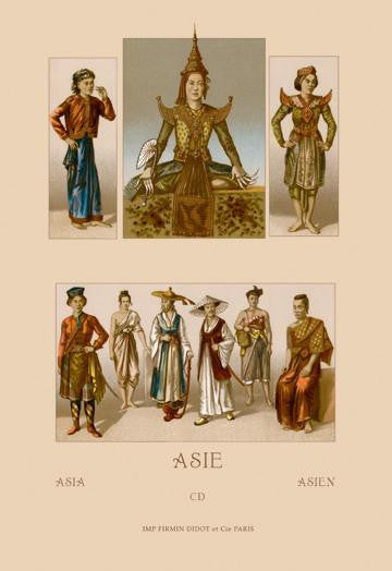 A Variety of Asian Costumes 20x30 poster