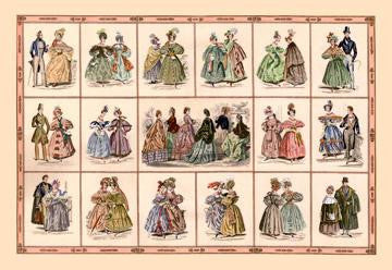 Italian Fashion of 1833 - Composite #2 20x30 poster