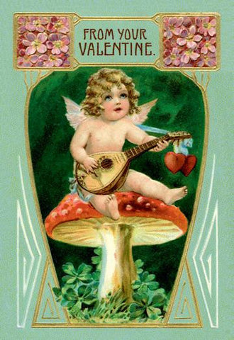 Angel With Mandolin and Mushrooms 20x30 poster