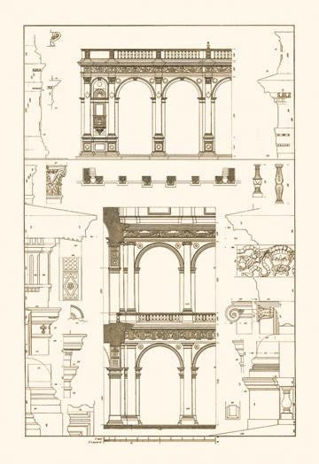 Porch of the Cathedral of Spoleto and Arcade from Palazzo Farnese 20x30 poster