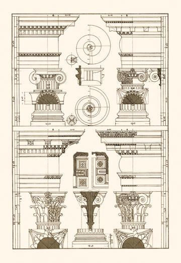 Pediments of the Renaissance 20x30 poster