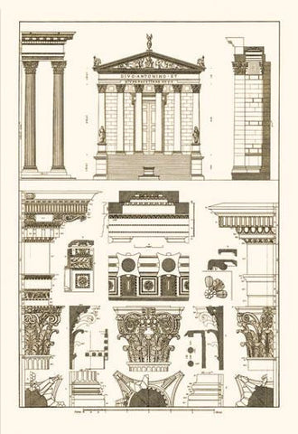 Temples of Antonius, Castor and Mars 20x30 poster