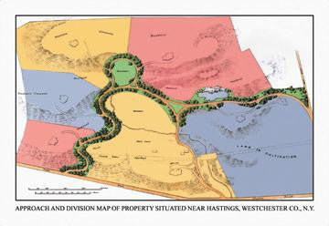 Approach and Division Map of Property Situated Near Hastings, N.Y. 20x30 poster