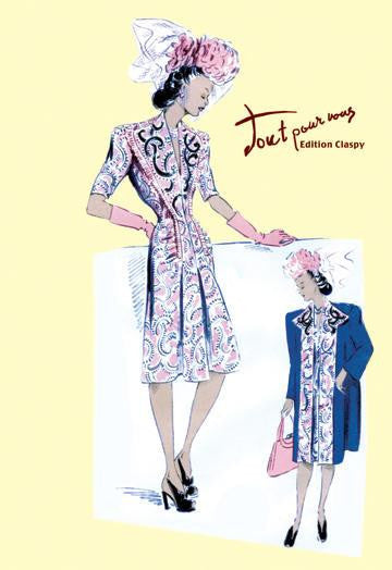 Paisley Dress with Hat, Gloves and Jacket 20x30 poster