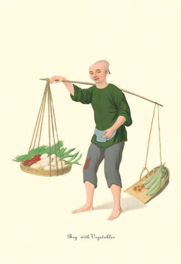 Boy with Vegetables 20x30 poster