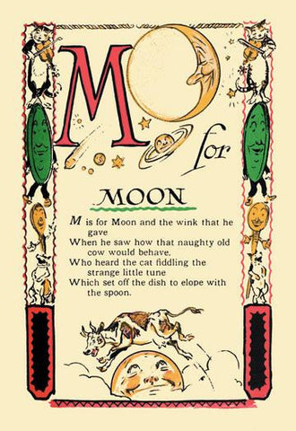 M for Moon 20x30 poster