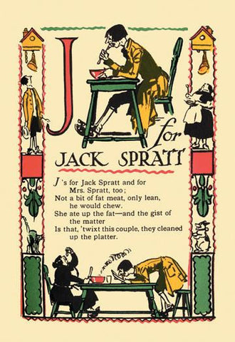 J for Jack Sprat 20x30 poster