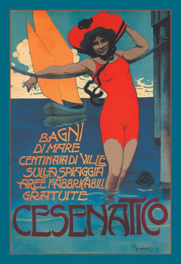 Cesenatico (Woman in Red) 20x30 poster