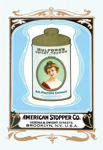 Mulford&#39;s Toilet Talcum 20x30 poster