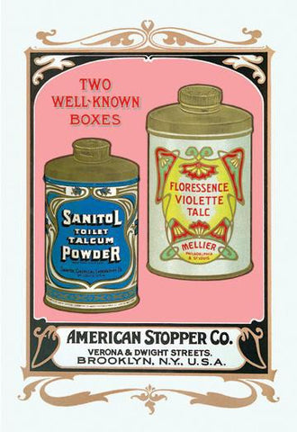 Sanitol Talcum Powder and Floressence Violette Talc 20x30 poster