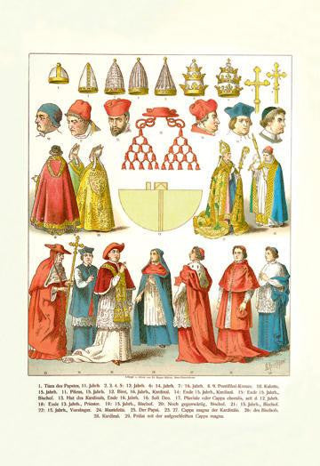 French Clergy Headwear and Vestments 20x30 poster