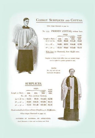 Clergy Surplices and Cottas 20x30 poster