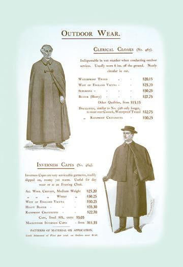 Outdoor Wear, Coats, and Capes 20x30 poster