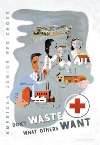 Don&#39;t Waste What Others Want: American Junior Red Cross 20x30 poster