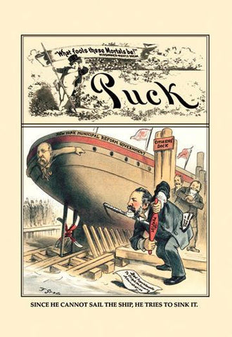 Puck Magazine: Cannot Sail, Try to Sink 20x30 poster