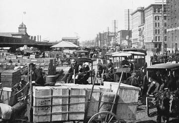 Unloading at the Docks Near West Street, New York City 20x30 poster