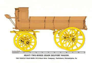 Heary Two-Horse Grain Delivery Wagon 20x30 poster