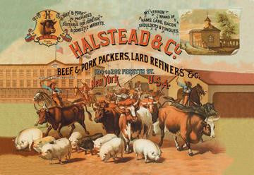 Halstead and Company Beef and Pork Packers 20x30 poster