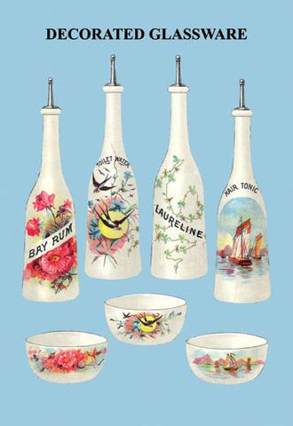 Decorated Glassware for Barbers 20x30 poster