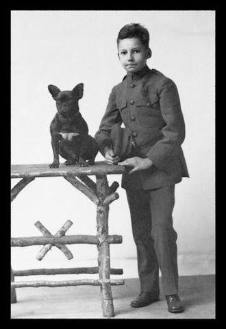 Boy with French Bulldog 20x30 poster