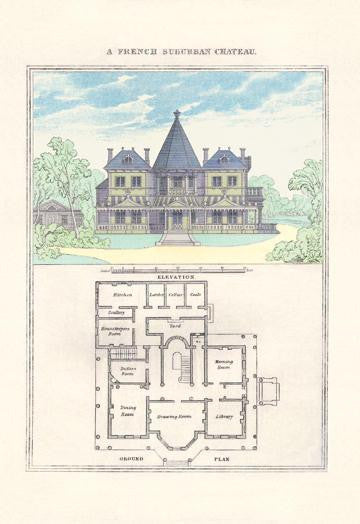 A French Suburban Chateau 20x30 poster