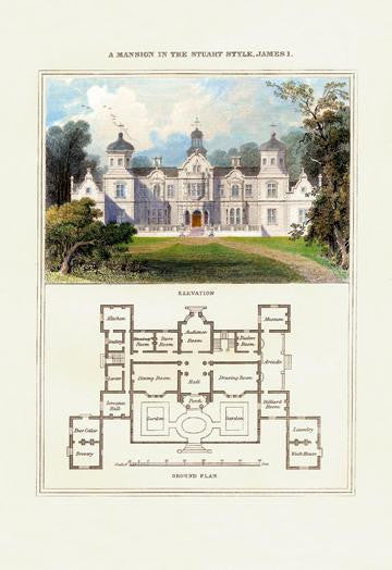 A Mansion in the Stuart Style, James I 20x30 poster