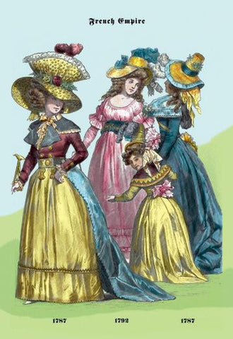 French Empire Dresses, 18th Century 20x30 poster