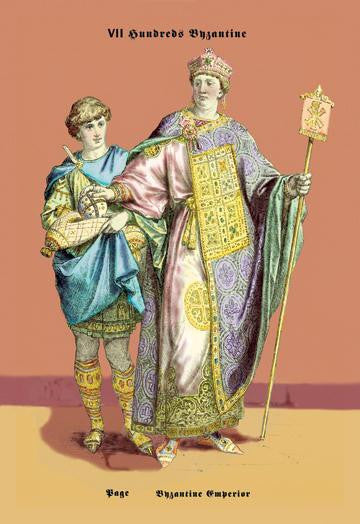 Page and Byzantine Emperor , 8th Century 20x30 poster