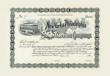 New York and Philadelphia Traction Company 20x30 poster