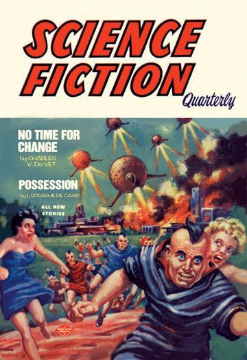 Science Fiction Quarterly: Citizens Flee UFO Attack 20x30 poster