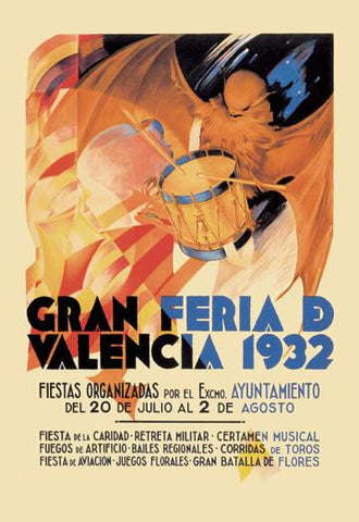 Gran Feria de Valencia 1932 20x30 poster