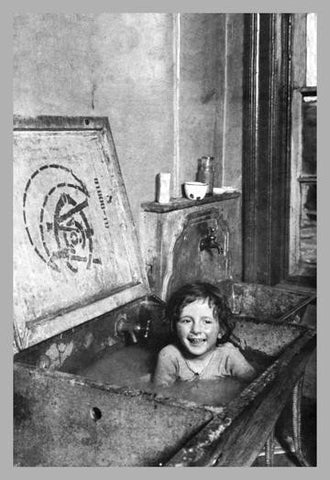 Child Bathes in Sink 20x30 poster