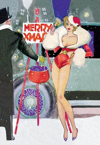 Sexy Santa Girl Rings for Alms 20x30 poster